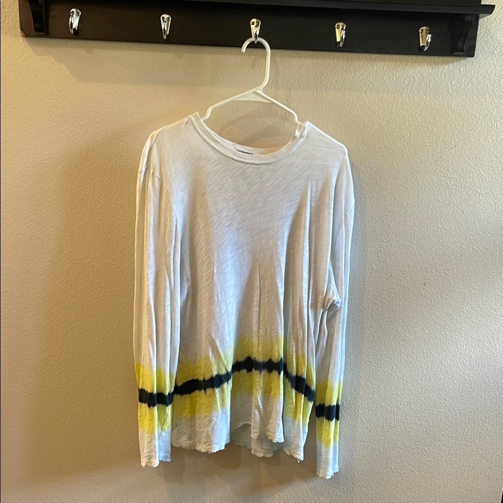 ATM Anthony Thomas Melillo White Shirt with Yellow and Black Accents